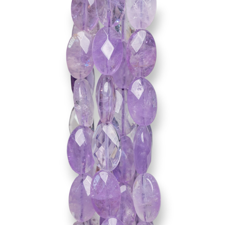 Klarer Amethyst, flach, oval, facettiert, 10 x 16 mm