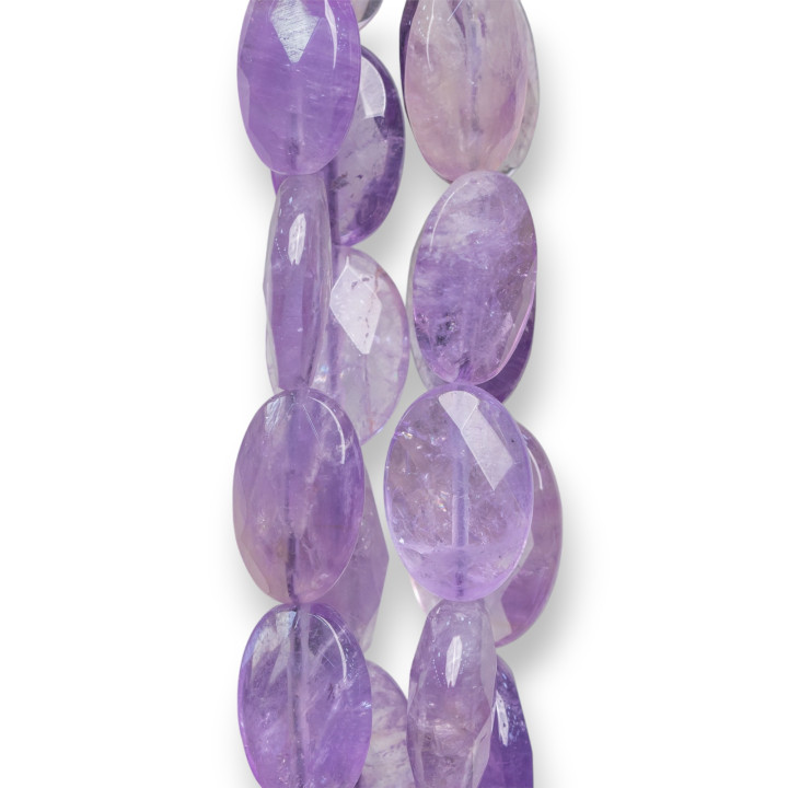 Clear Amethyst Oval Flat Faceted 16x22mm