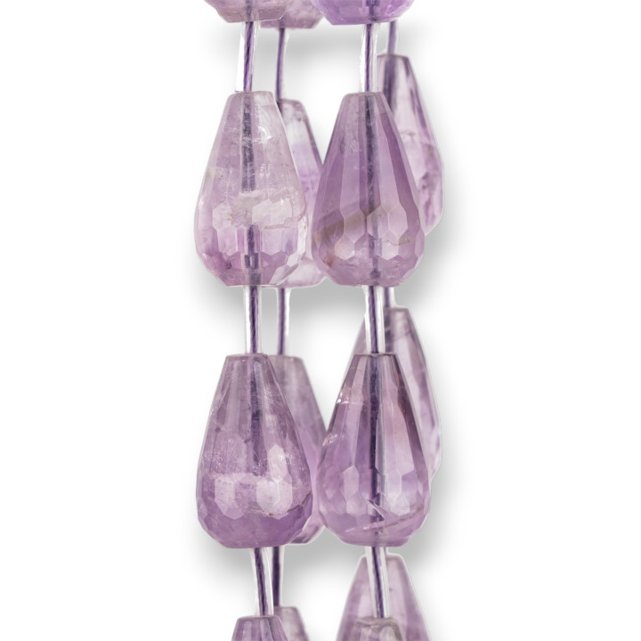 Amethyst facettierte Briolette-Tropfen 15x24mm 12St. Erste Wahl