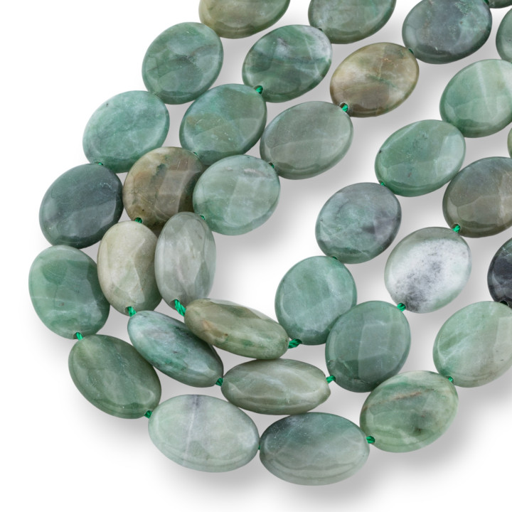 Indian Moss Agate Clear Oval Flat Faceted 13x18mm
