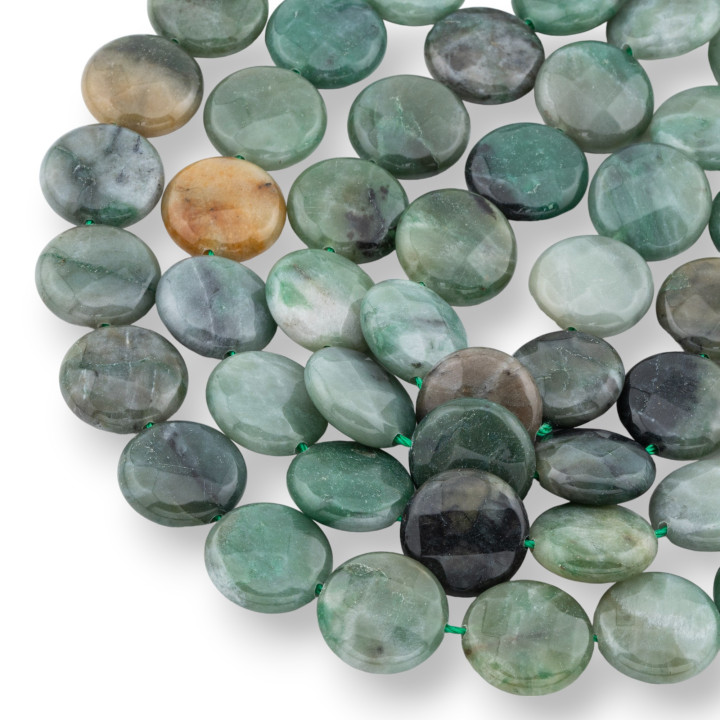 Indian Moss Agate Clear Round Flat Faceted 35mm