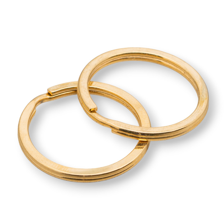 316L Steel Brise' Rings for Key Rings 35mm 20pcs Gold Plated