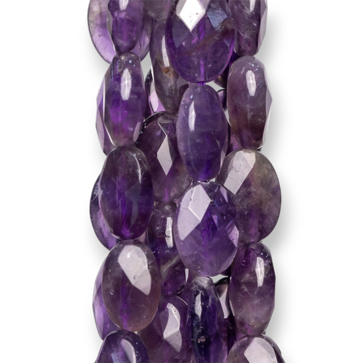 Amethyst Oval Flat Faceted 12x16mm Τραχύ