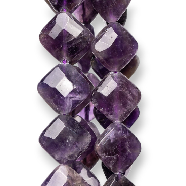 Amethyst Rhombus Flat Faceted 14mm Rough