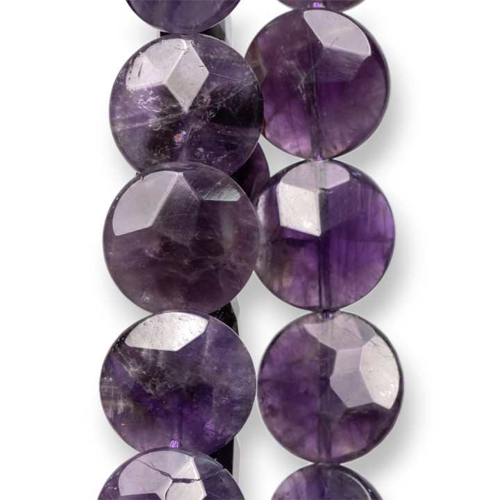 Round Flat Faceted Amethyst 20mm Rough