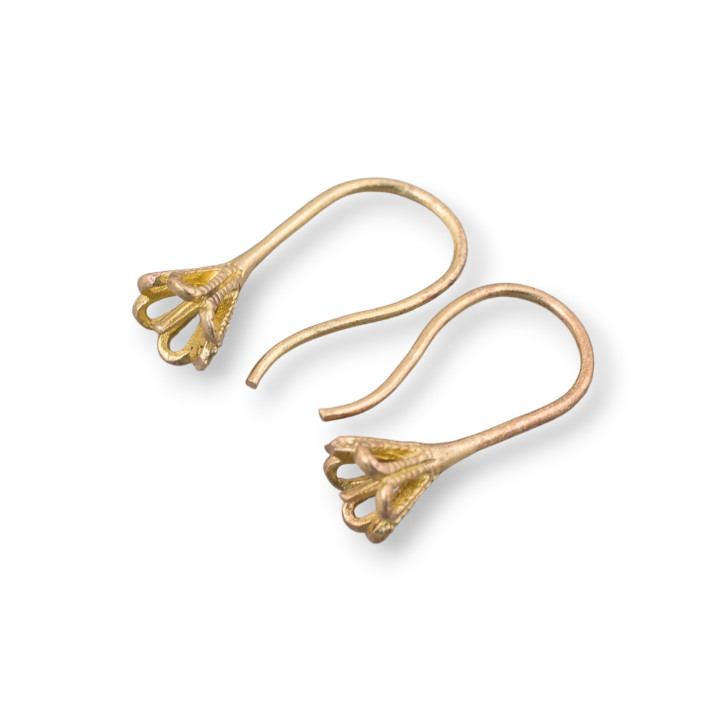 Bases for Bronze Earrings with Earrings with Cup and Pin 17x6.2mm 20 Pairs Raw
