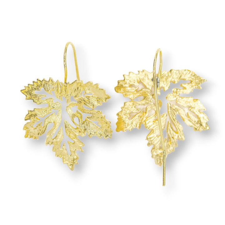 Bases Pour Boucles D'Oreilles Crochet Feuille Bronze 20x29mm 8 Paires