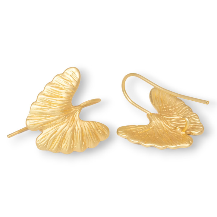 Bases Pour Boucles D'Oreilles Crochet Bronze Feuille Papillon Satin 17x20mm 7 Paires