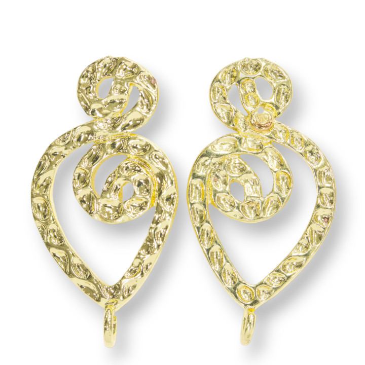 Aretes Bases Bronce 17x32mm 10 Pares Dorado
