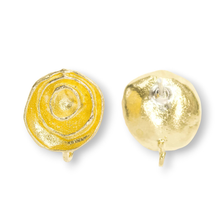 Bases de aretes de bronce con flor de 11 mm, 10 pares