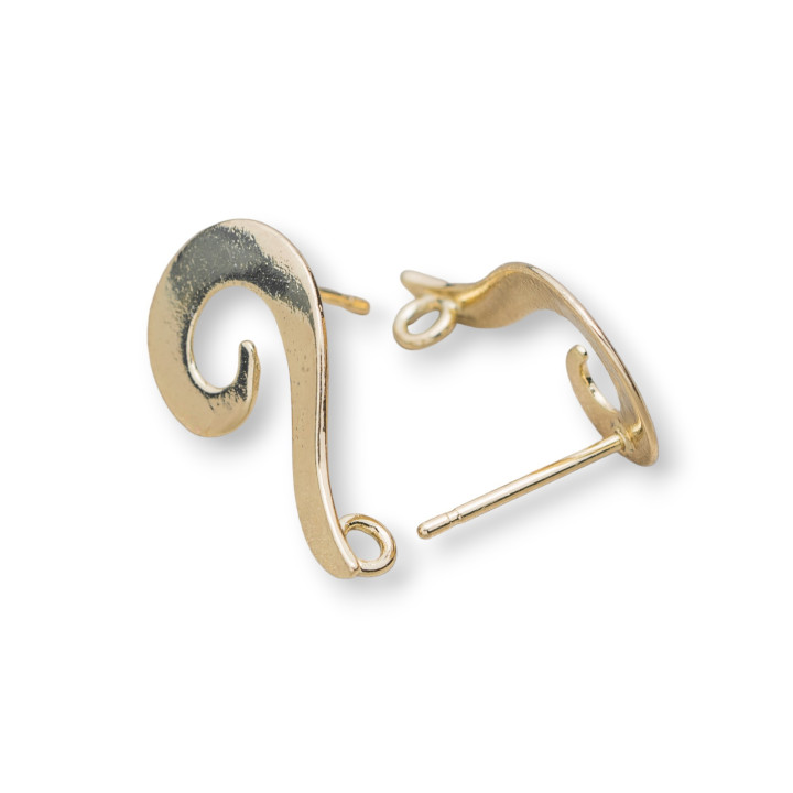 Polished Bronze Stud Earring Bases 12x22mm Gold 18 Pairs