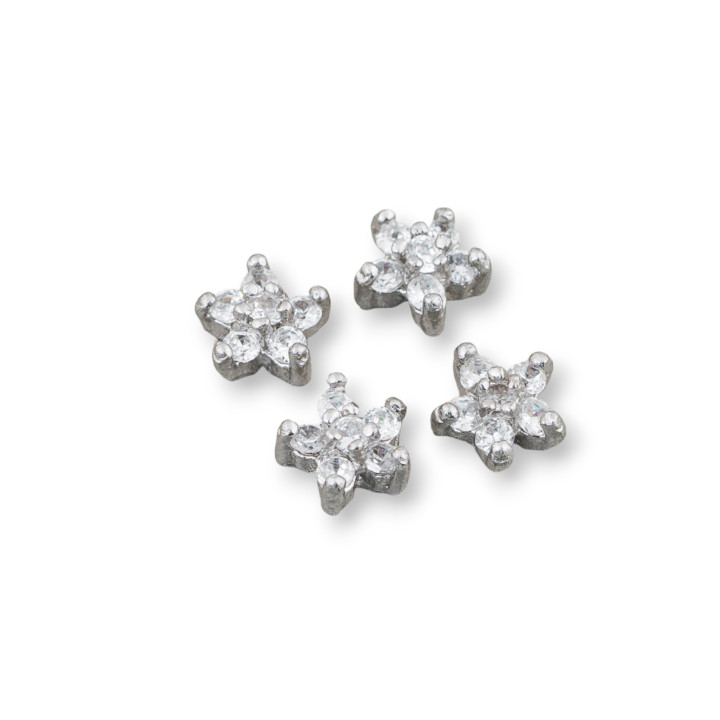 925 Sterling Silber Anhängersockel mit Zirkonia 12x16,5mm 5Stk