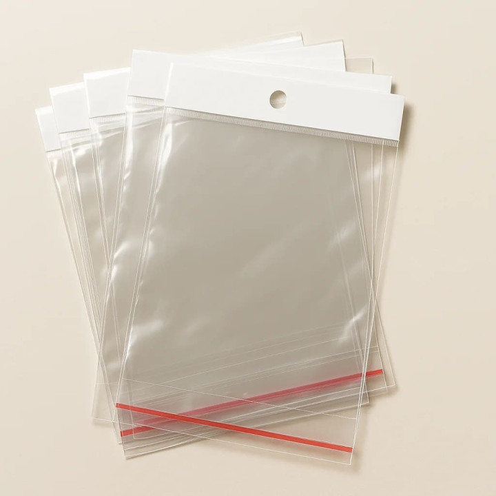 Sacs Plastique Adhésifs Avec Trou 9x12 + 2,5cm 1000pcs