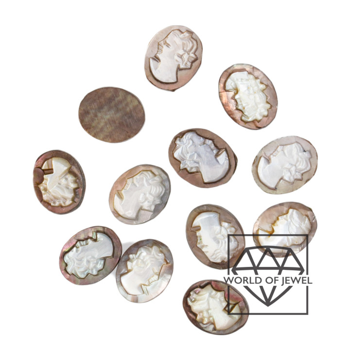 Camée Nacre Noire 100pcs 8x10mm