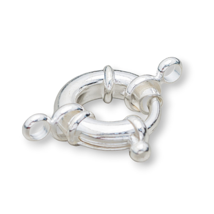Nickelfree Round Brass Clasp 09mm 60pcs Silver