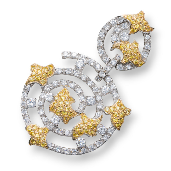 Pendant Of 925 Silver 23x40mm Rhodium Plated