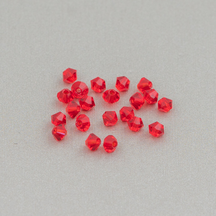 Cristales Swarovski Bicono 03mm Marca Preciosa - 100pcs - Rojo