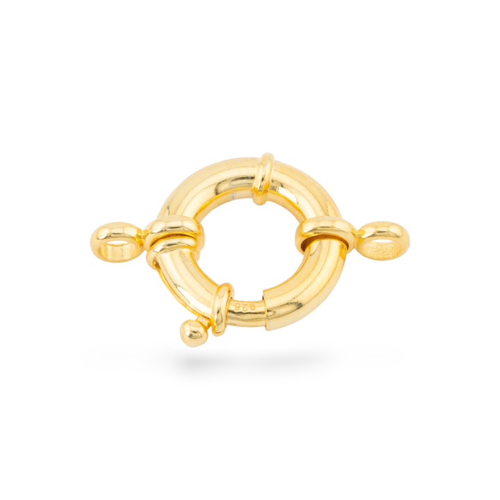 925 Silver Clasp Spring Ring 20mm With 4mm Barrel External 1pc Golden