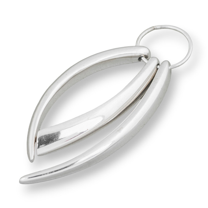 Pendentif Pendentif Argent 925 Anneau Soudé Avec Pointes Croisées 1Pc