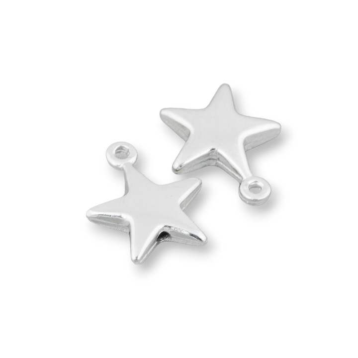 Pendentif Étoile Argent 925 avec Anneau 13x15mm 10pcs