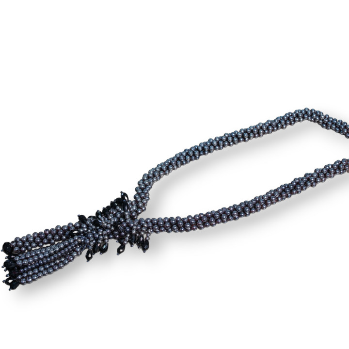 Collar Cluster Cristal 68cm Con Cascada Central 75cm + 15cm MOD2