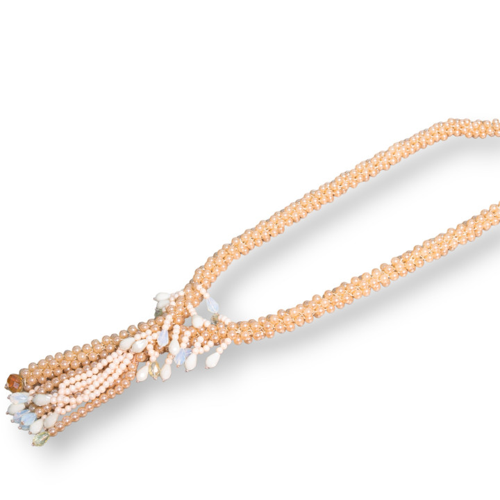 Collar Cluster Cristal 68cm Con Cascada Central 75cm + 15cm MOD7