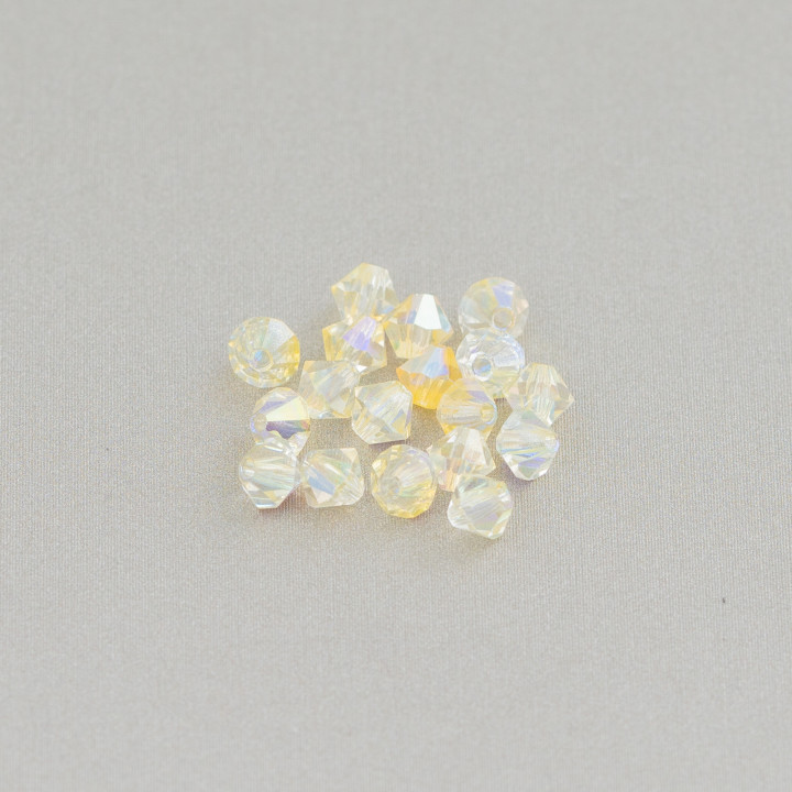 Swarovski-Kristalle Doppelkegel 04 mm Marke Preciosa - 100 Stück - Hellgelb AB