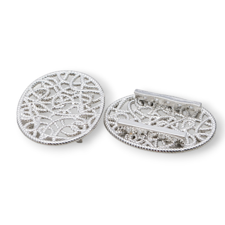 Mittelteil Multiwire Bronze Oval 30x40 8St Rhodium