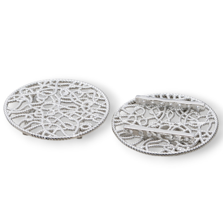 Composant Central Multifils Bronze Rond 50mm 5pcs Rhodium