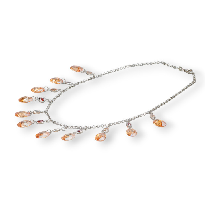 Collana di Argento 925: Eleganza e Stile con Pendenti Champagne e Ros