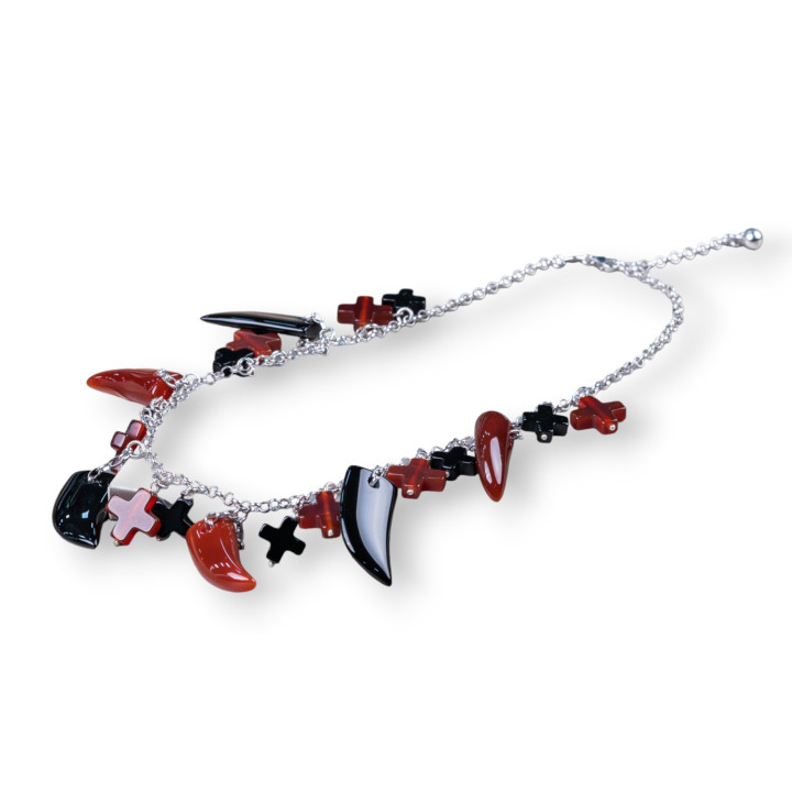 Collar de Plata 925: Elegancia y Pasión con Cornalina y Ónix