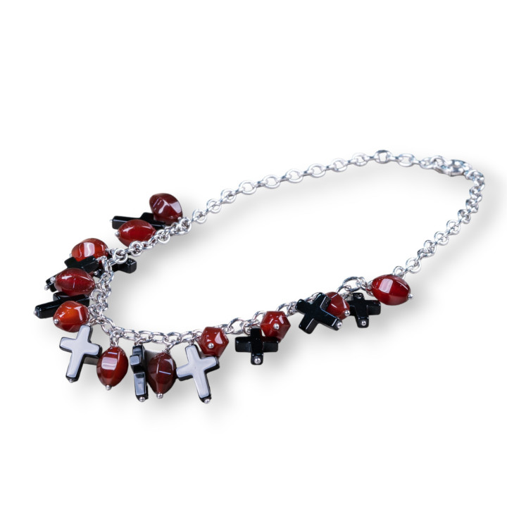 Collier Argent 925 : Élégance et Protection avec Cornaline et Onyx