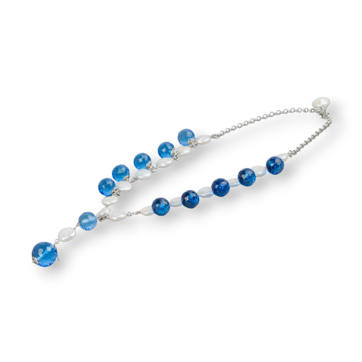 Collier en Argent 925 avec Zircons et Perles de Rivière : Élégance et Style