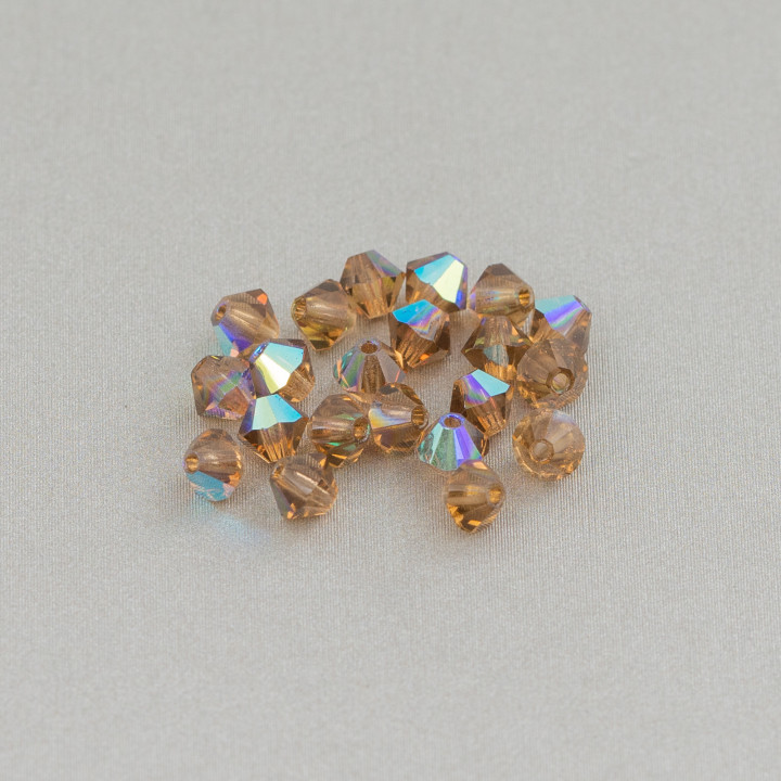 Bicone Swarovski Crystals 04mm Brand Preciosa - 100 τμχ - Brown AB