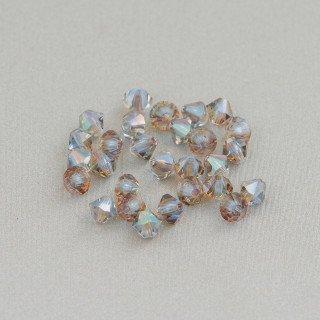 Swarovski-Kristalle Doppelkegel 04 mm Marke Preciosa - 100 Stück - Rauchbraun