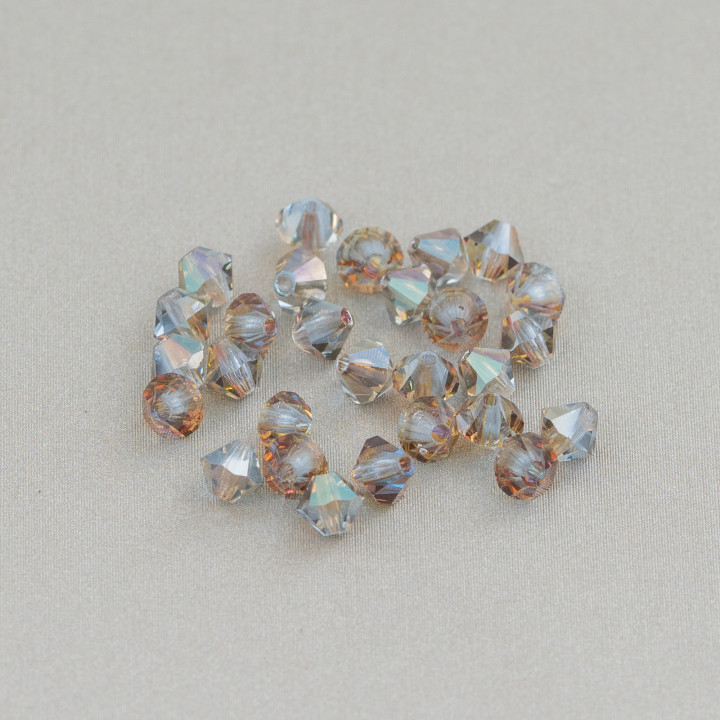 Cristales Swarovski Bicono 04mm Marca Preciosa - 100pcs - Marrón Humo