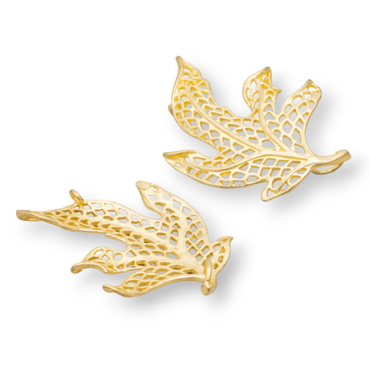 Componente de conector de bronce crudo Leaf Fantasy 23x28mm 16pcs