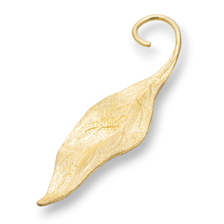 Conector Componente Bronce Bruto Fantasy Leaf Long 15x68mm 12pcs