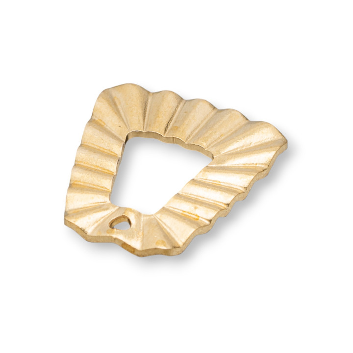 Bronze Connector Component Κυματοειδές τραπεζοειδές με δαχτυλίδι 18x20mm 30τμχ