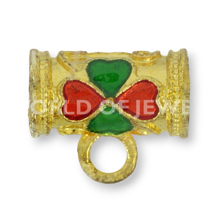 Cloisonne 'Tubo de componente de latón esmaltado con anillo 07x12mm 40pcs Dorado