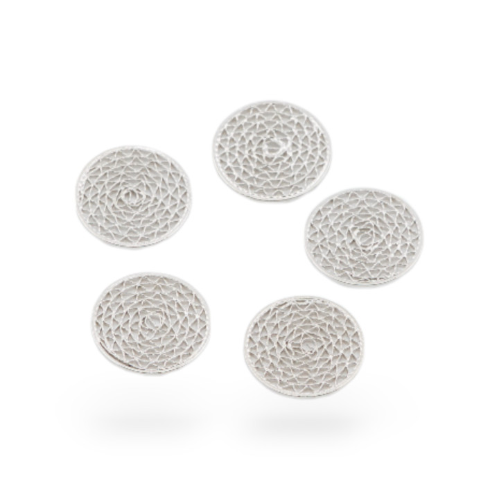 Cercle Composant Bronze Avec Filigrane Spirale 15mm 20pcs Rhodium