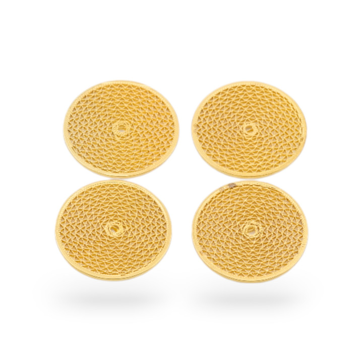 Componente Di Bronzo Cerchio Con Spirale In Filigrana 25mm 12pz Dorato