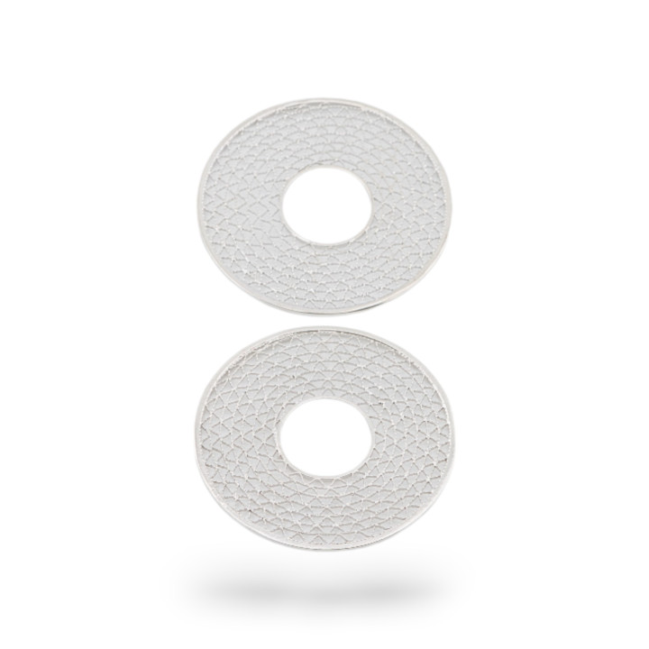 Bronze Composant Cercle Perforé De Vagues Décor En Filigrane 40mm 5Pcs Rhodié