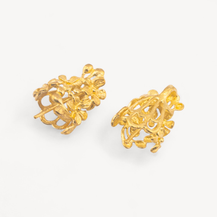 Cuvettes Cônes Composant Bronze Brossé 12x17mm Doré 22pcs