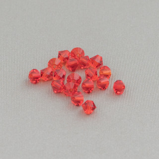 Cristales Swarovski Bicono 04mm Marca Preciosa - 100pcs - Rojo
