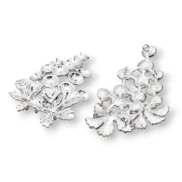 Componente Latón Racimo De Uvas Con 6 Anillos 34x60mm 6pcs Rodio