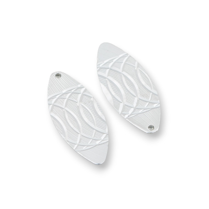 Componente colgante de plata de ley 925 Fish Plate 10x23mm 10pcs