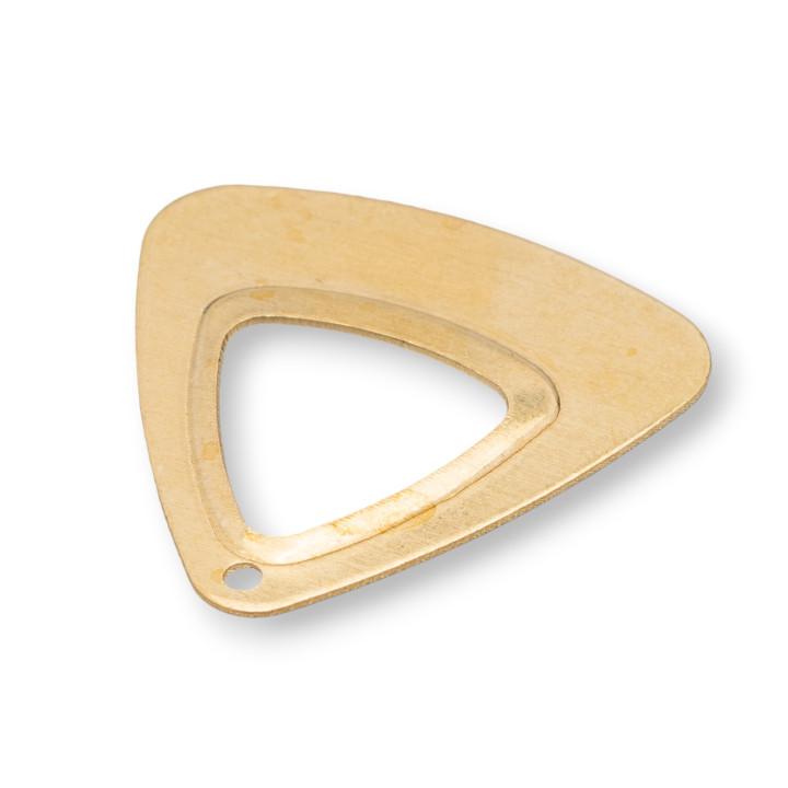 Componentes de bronce Triángulo perforado con un anillo 24 mm 36 piezas