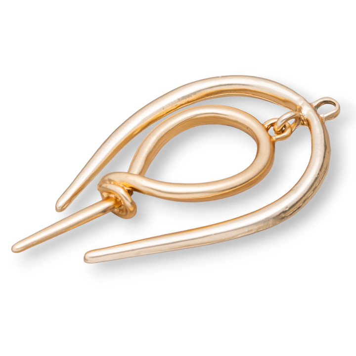 Zamak Iron Components With Loop 12pcs Light Golden