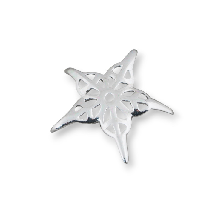 925 Silver Component Connector Spacer Διάτρητο Star Cup 18mm 10τμχ
